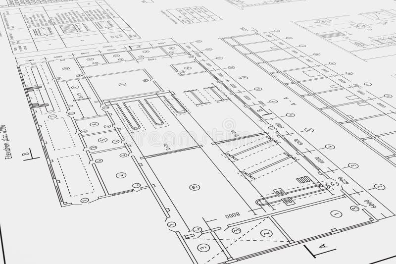 Dibujo arquitectónico plano y plan fotografía de archivo libre de regalías Dibujo arquitectónico plano y plan fotografía de archivo libre de regalías