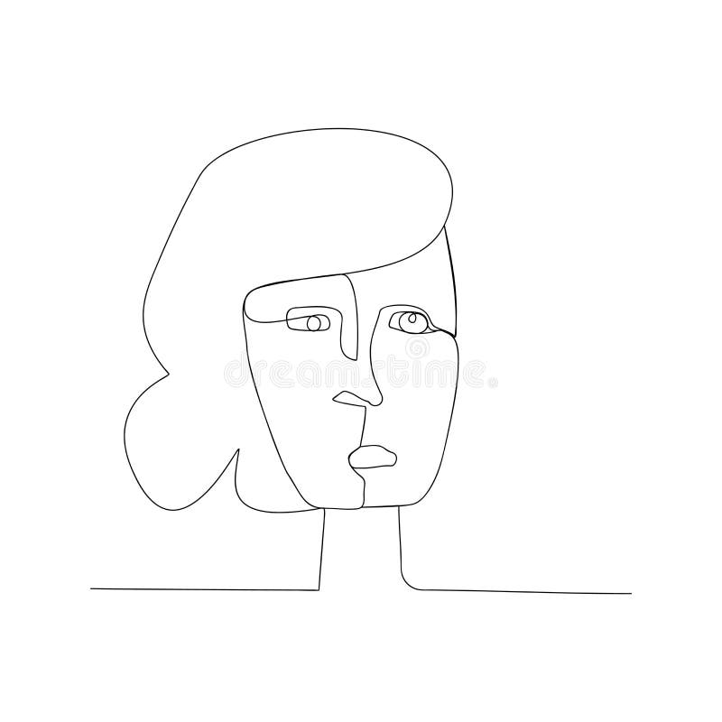 Dibujo Continuo De Cara Y Peinado. Dibujo De Dibujo Aislado De La Cara Y El Concepto De LÃnea De Peinado. Trazo Delgado Del Esque Ilustración del Vector - Ilustración de arte, hermoso: Dibujo Continuo De Cara Y Peinado. Dibujo De Dibujo Aislado De La Cara Y El Concepto De LÃnea De Peinado. Trazo Delgado Del Esque Ilustración del Vector - Ilustración de arte, hermoso: