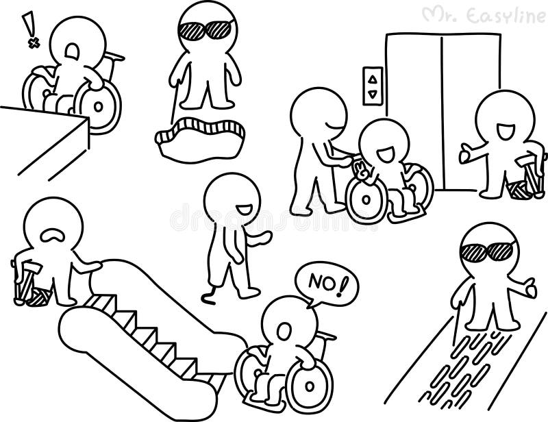 Dibujo De Lápiz - Persona Con Discapacidades Ilustración del Vector -  Ilustración de hombre, persona: 44973139