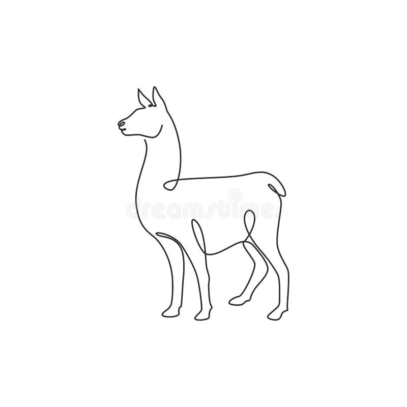 Dibujo De Línea Continua única De Alpaca Linda Para La Identidad Del Logo  De La Compañía. Concepto De Mascota De Llama De Montaña Stock de  ilustración - Ilustración de animal, contorno: 195536254