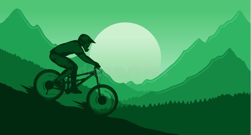 Dibujo De La Bicicleta De Montaña Cuesta Abajo Ilustración del Vector -  Ilustración de tarde, downhill: 169896345