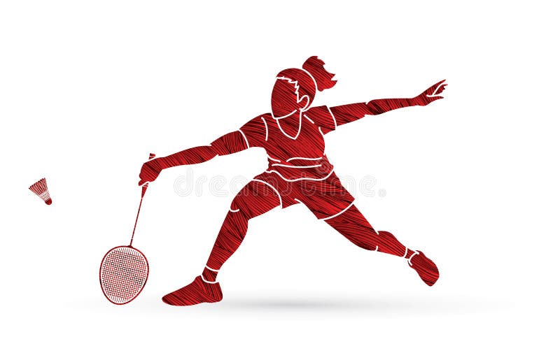 Dibujo De La Caricatura Del Jugador De Badminton Ilustración del Vector - Ilustración de corte, extracto: 154648868