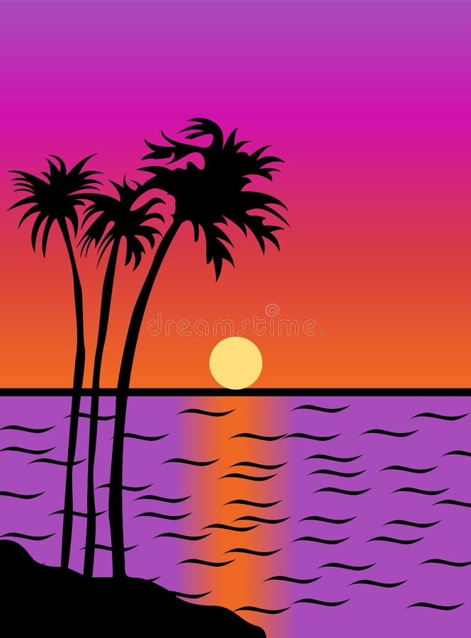Dibujo De La Naturaleza Del Atardecer Con Río Y Palmeras Ilustración del Vector - Ilustración de imagen, modelo: 219025574 Dibujo De La Naturaleza Del Atardecer Con Río Y Palmeras Ilustración del Vector - Ilustración de imagen, modelo: 219025574