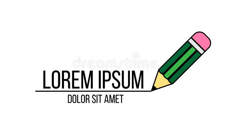 Dibujo de lápiz una línea logotipo. Logotipo del lápiz para su proyecto