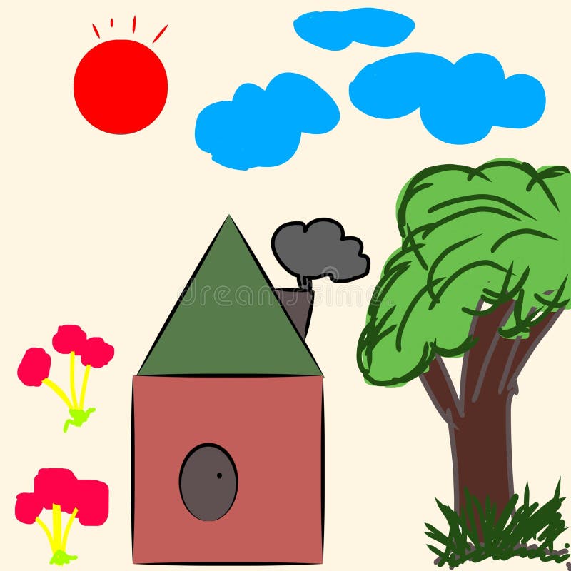 Dibujo de una casa en miniatura ilustración del vector