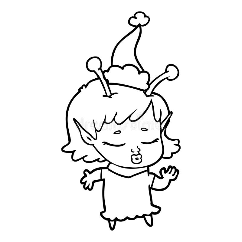 Dibujo De Una Linda Chica Alienígena Que Viste Sombrero Santa Ilustración del Vector - Ilustración de lindo, libre: 147692158 Dibujo De Una Linda Chica Alienígena Que Viste Sombrero Santa Ilustración del Vector - Ilustración de lindo, libre: 147692158