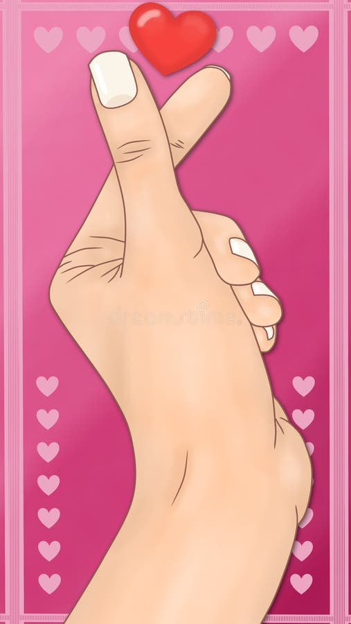 Dibujo De Una Mano Haciendo El Corazón Del Dedo, Gesto Asiático Stock de  ilustración - Ilustración de humano, muchacha: 173532395