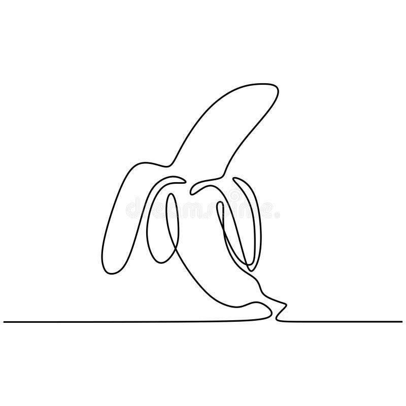 Dibujo De Una Sola Línea De Diseño Minimalista De Frutas De Plátano  Ilustración Vectorial Ilustración del Vector - Ilustración de tropical,  elemento: 159568296