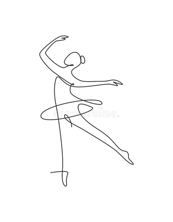 Dibujo De Una Sola Línea Mujer Sexy Bailarina Ilustración Vectorial.  Concepto De Movimiento De Baile De Bailarina De Ballet Minima Stock de  ilustración - Ilustración de ejecutante, funcionamiento: 194773472