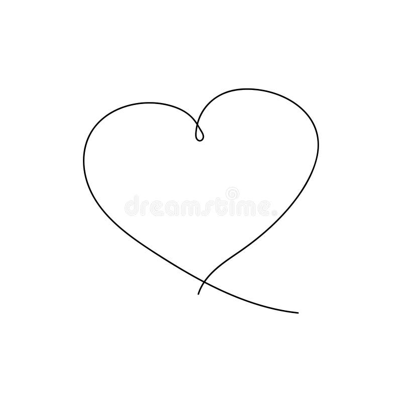 Dibujo del corazón en línea continua ilustración del vector Dibujo del corazón en línea continua ilustración del vector