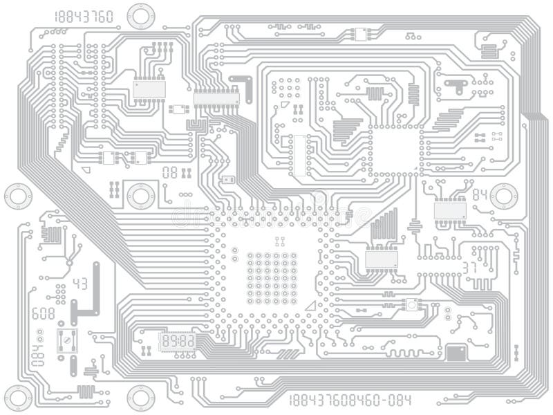Circuit board vector computer drawing - electronic motherboard with chips. Industry technical background. Circuit board vector computer drawing - electronic motherboard with chips. Industry technical background