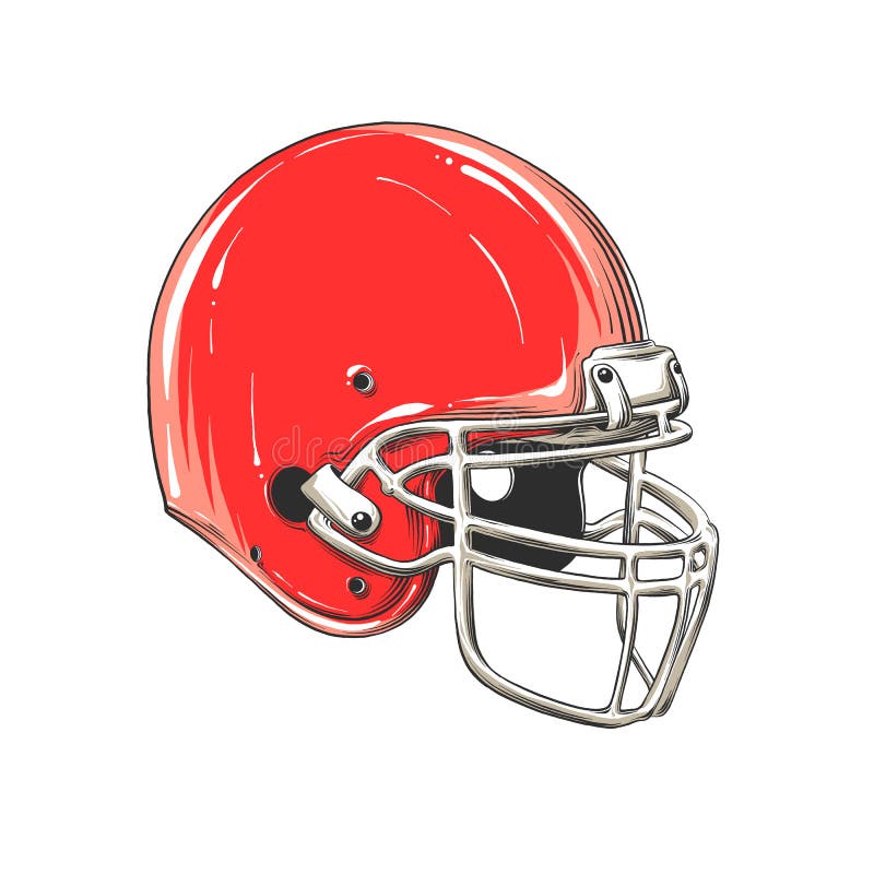 Dibujo Del Vector Del Casco De Fútbol Americano Americano En Color