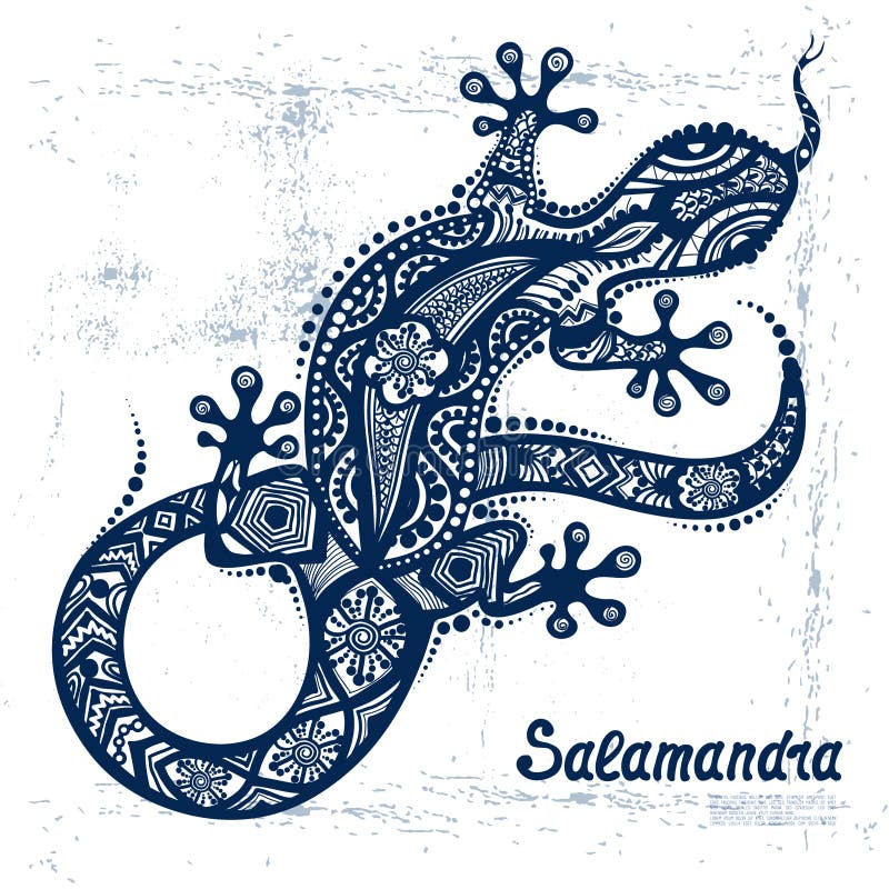 Dibujo del vector de un lagarto o de una salamandra