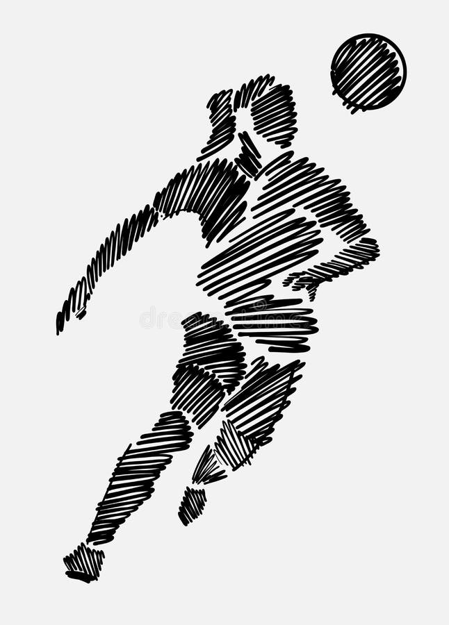 Dibujo Garabateado Negro Del Jugador De Fútbol De Sexo Femenino Ilustración  del Vector - Ilustración de futbolista, atleta: 142002477