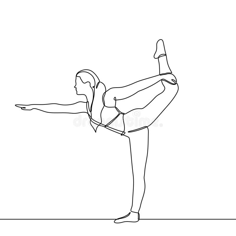 Dibujo Lineal Continuo De La Mujer De La Yoga Que Hace Ejercicio Ella Que Aumenta Su Pierna Y Que Estira El Cuerpo Para La Vida S Ilustración del Vector - Ilustración de Dibujo Lineal Continuo De La Mujer De La Yoga Que Hace Ejercicio Ella Que Aumenta Su Pierna Y Que Estira El Cuerpo Para La Vida S Ilustración del Vector - Ilustración de