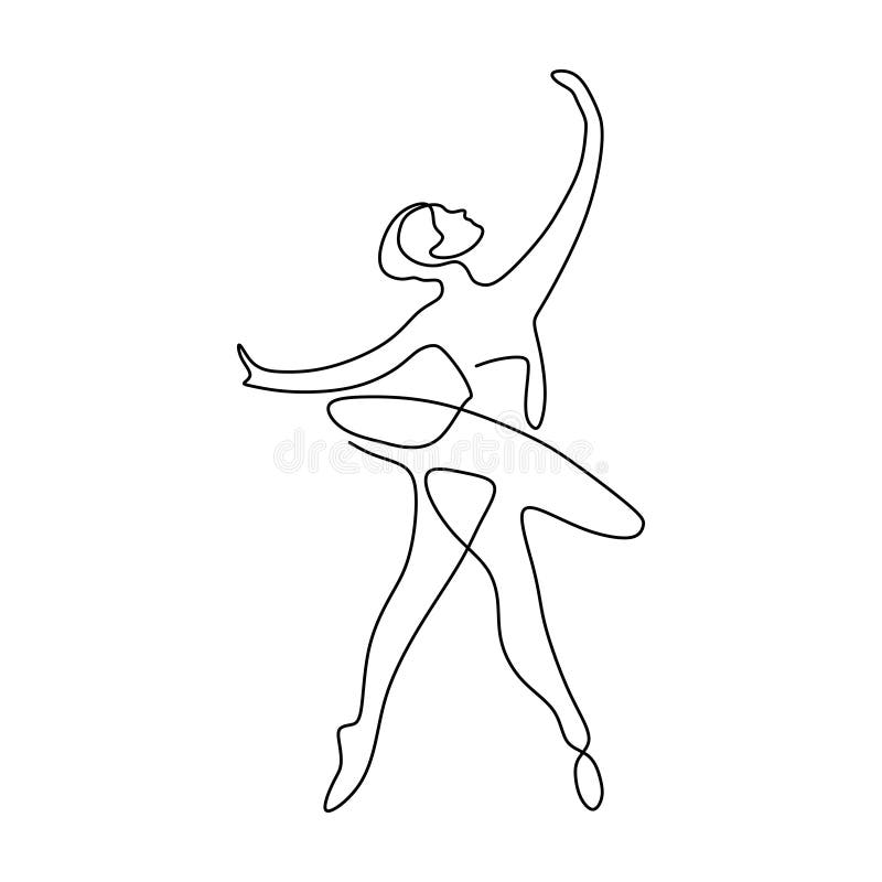 Dibujo Lineal Continuo Del Ballet De Baile De La Muchacha Estilo Del  Minimalismo Del Concepto De La Bailarina Ilustración del Vector -  Ilustración de danza, persona: 151813158