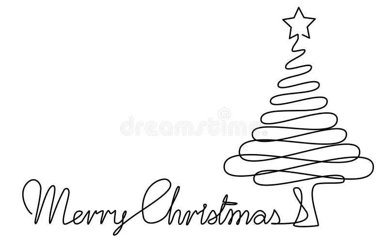 Dibujo Lineal Del árbol De Navidad Uno Ilustración del Vector - Ilustración  de arte, vacaciones: 101007276