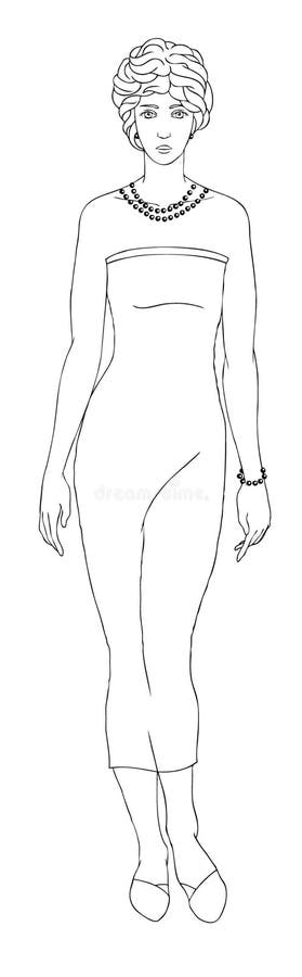 Dibujo Lineal Modelo Femenino Ilustración del Vector - Ilustración de  deslizar, cauce: 48859590