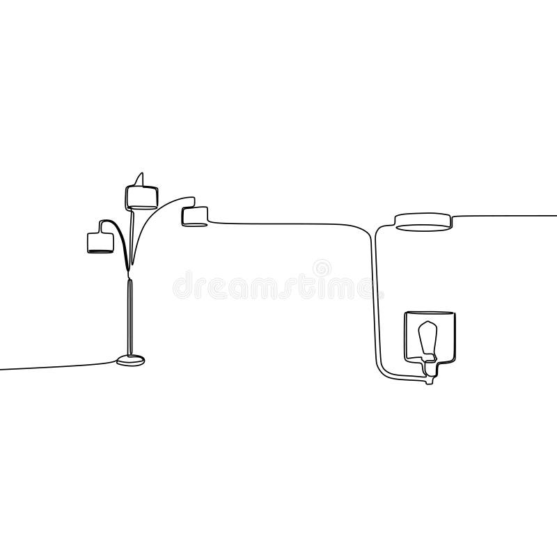 dibujo lineal triple de la lámpara y de la lámpara la moderna de la lámpara para el ejemplo minimalista del vector del diseño de stock de ilustración dibujo lineal triple de la lámpara y de la lámpara la moderna de la lámpara para el ejemplo minimalista del vector del diseño de stock de ilustración