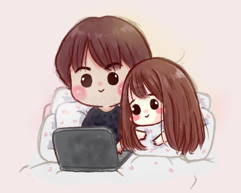 Dibujo a Mano Pareja Dulce O Amante Viendo Tv En El Ordenador Portátil Y Sentado En El Fondo De La Habitación De La Cama Con Feliz Stock de ilustración - Ilustración de Dibujo a Mano Pareja Dulce O Amante Viendo Tv En El Ordenador Portátil Y Sentado En El Fondo De La Habitación De La Cama Con Feliz Stock de ilustración - Ilustración de