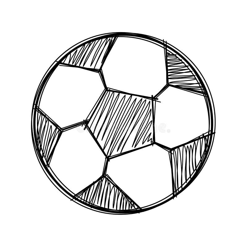 Dibujo Manual De La Pelota De Fútbol Ilustración Ilustración del Vector - Ilustración de equipo, juego: 168694727