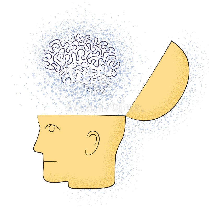 Dibujo Simbólico De La Cabeza Con El Cerebro Ilustración del Vector -  Ilustración de conciencia, perspicacia: 135419806