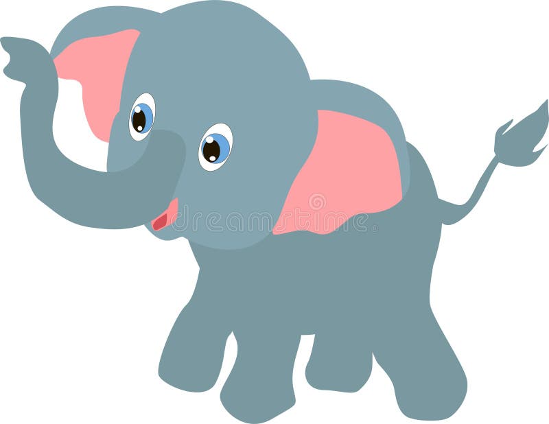  Dibujo Vectorial Con Dibujos a Mano De Dibujos Animados De Elefantes Para Bebés Usar Para Tarjetas De Felicitación De Cumpleaños, Ilustración del Vector