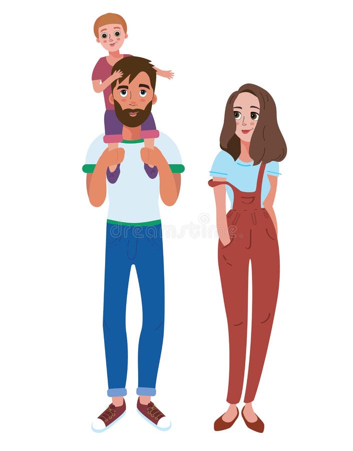 Papa Y Bebe De La Mama Ilustracion Del Vector Ilustracion De Feliz Papa Y Bebe De La Mama Ilustracion Del Vector Ilustracion De Feliz