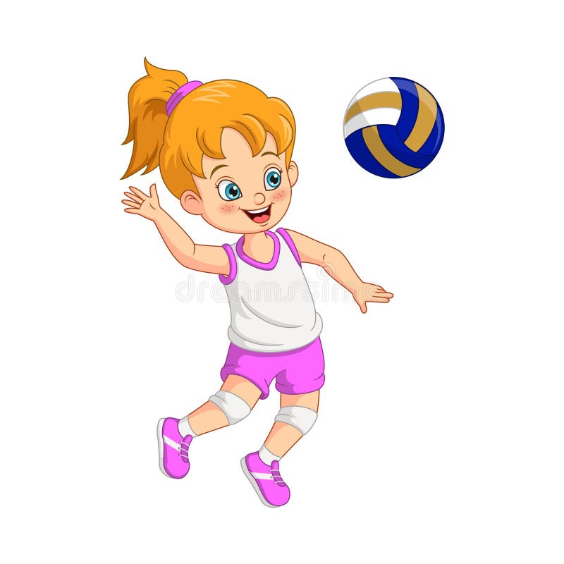 Dibujos Animados Chica Linda Jugador De Voleibol Ilustración del Vector -  Ilustración de muchacha, bebé: 217677171