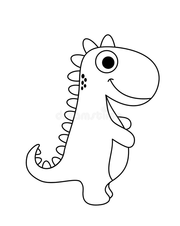 Dibujos Animados De Dinosaurios Para Colorear Imágenes. Ilustración  Vectorial Ilustración del Vector - Ilustración de retro, cubo: 224958391