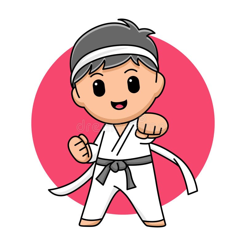 Dibujos Animados De Karate Para Niños Adorables Ilustración del Vector -  Ilustración de negro, combate: 236927871
