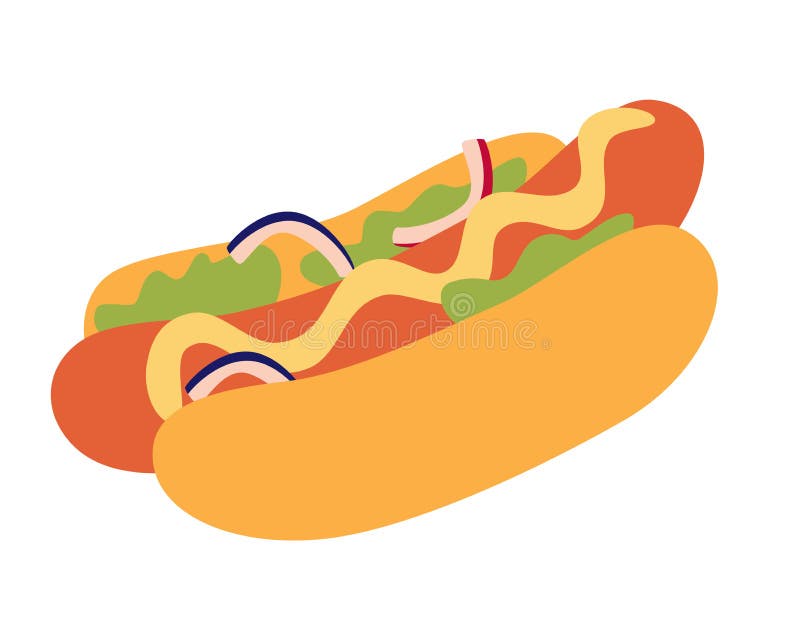 Dibujos Animados Hot Dog Icon. Icono De Panadería. Vector Aislado Plano  Ilustración Comida Rápida Para Carteles Menús Folleto Web Ilustración del  Vector - Ilustración de gordo, historieta: 216863952