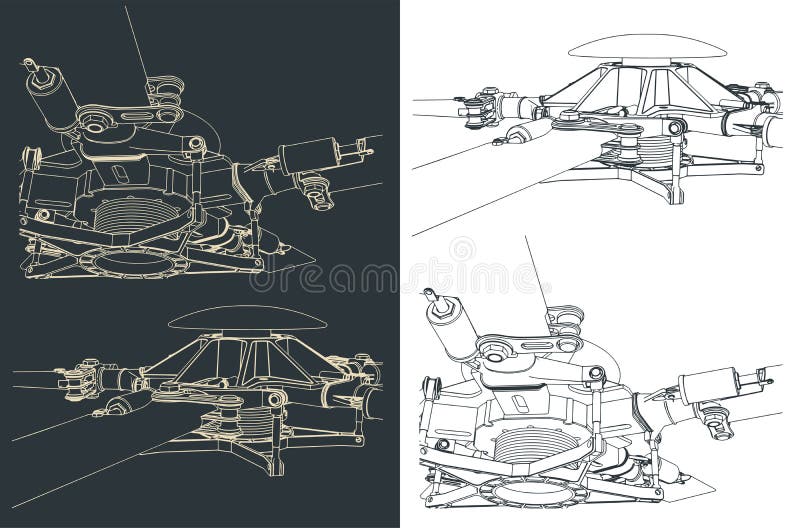 Dibujos del rotor principal del helicóptero
