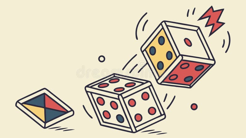 Dice and Abstract Geometric Forms, vector design Generative AI stock illustration
