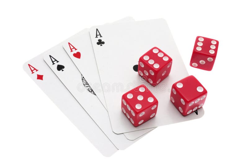 Dice and Ace Cards stock photo. Image of objects, white 7792684