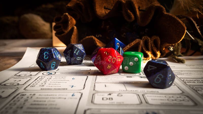 Roleplay Game With Dragons In Dungeon. Yellow Field Dice. Stock Photo,  Picture and Royalty Free Image. Image 92658000.