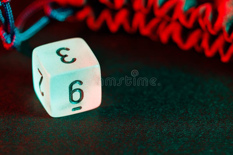 Dice for board game and role-playing game (close-up)