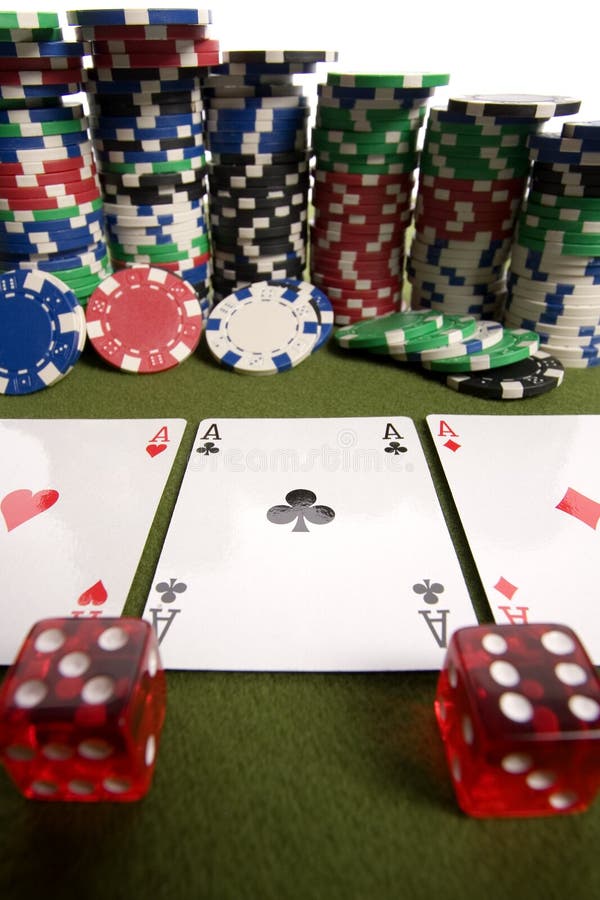 Dice, Cards And Poker Chips Picture. Image 17453917