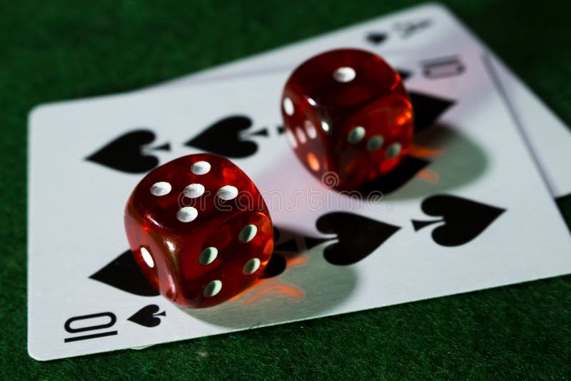 Dice with cards stock image. Image of color, suit, money 66420457
