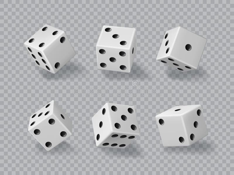 Dice of casino, realistic gamble game cubes, 3D