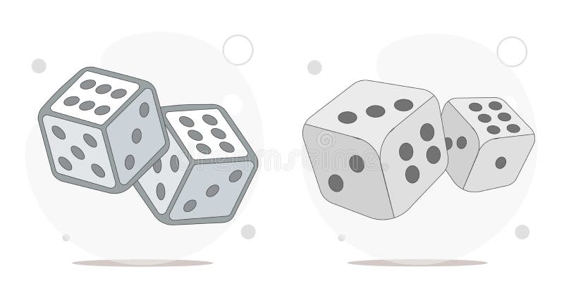 dice cubes vector flat illustration. playing dices