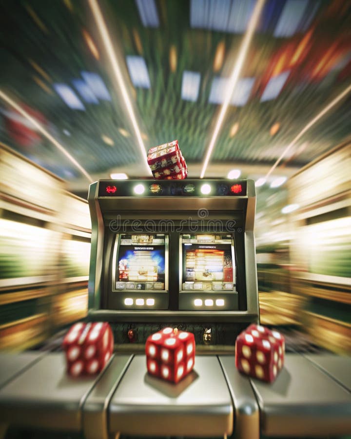 Dice rouler sur la table de casino illustration stock