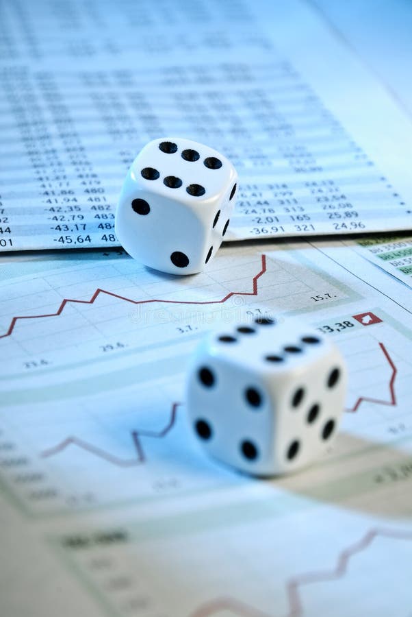 Dice on stock index stock photo. Image of economy, gaming 49414068