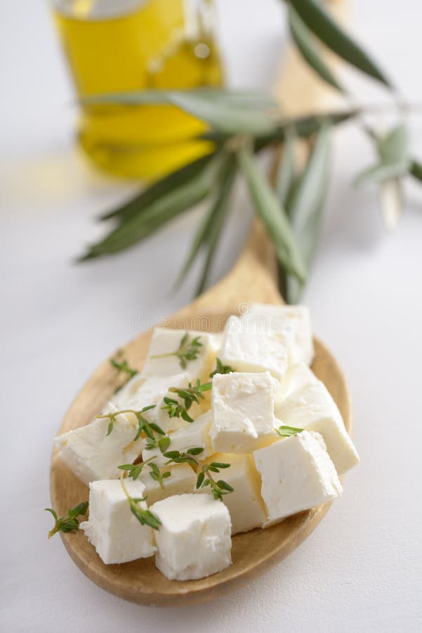 Diced feta cheese stock image. Image of spoon, yellow 29146499