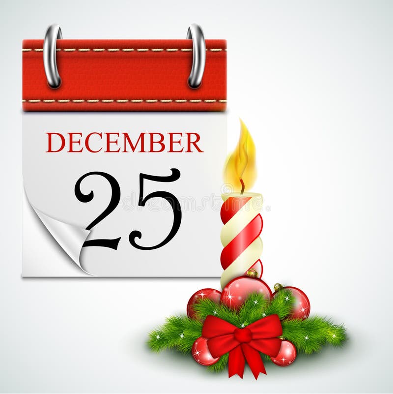 25 dicembre calendario aperto con la candela