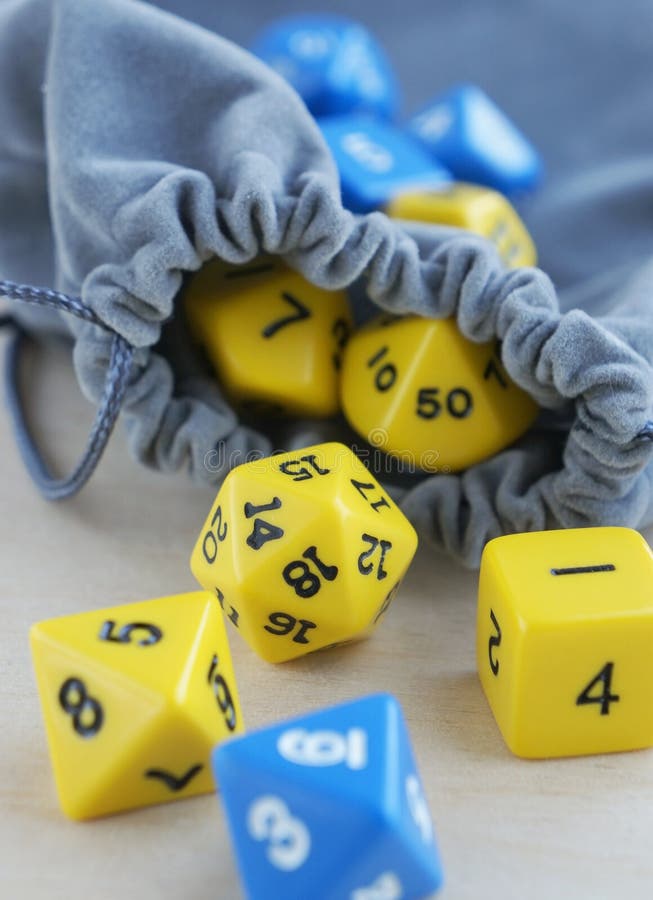 Roleplay game with dragons in dungeon. Yellow field dice Stock Photo by  ©paulzhuk 178871342