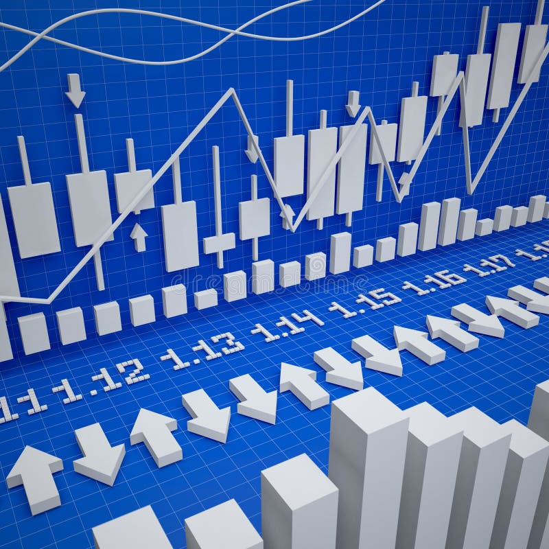 Dices and stock chart. stock illustration. Illustration of investment