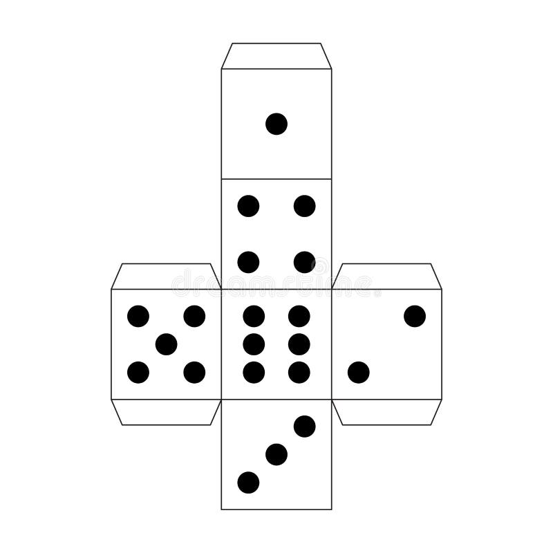 Dice纸模板 游戏的手工艺模型 皇族释放例证 Dice纸模板 游戏的手工艺模型 皇族释放例证