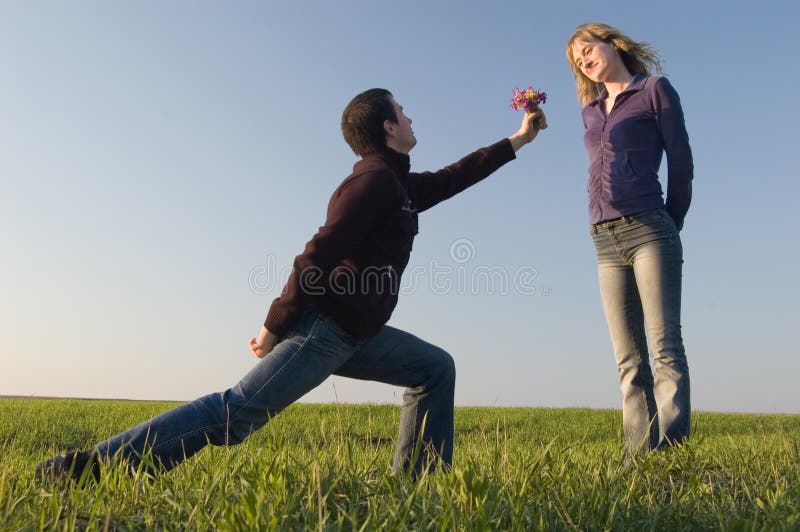 Dichiarazione Di Amore Immagine Stock Immagine Di Ginocchio