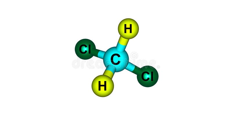 Dichloromethane Molecular Structure Isolated on White Stock ...